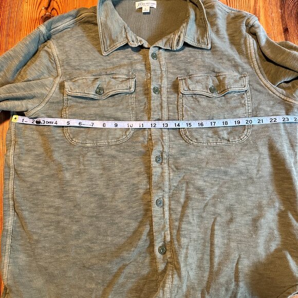 J Crew Knit Goods hybrid button down Size L in Olive Green - Picture 7 of 9
